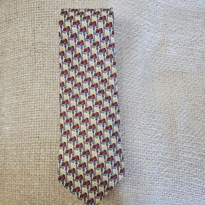 Fumagalli's Uomo Pale Yellow w/ Red Strawberries Patterned  Silk Tie